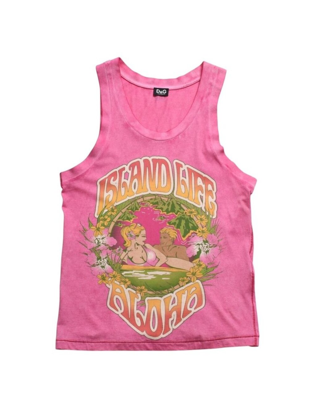 Dolce & Gabbana D&G Tank Top Shirt Print Pink
